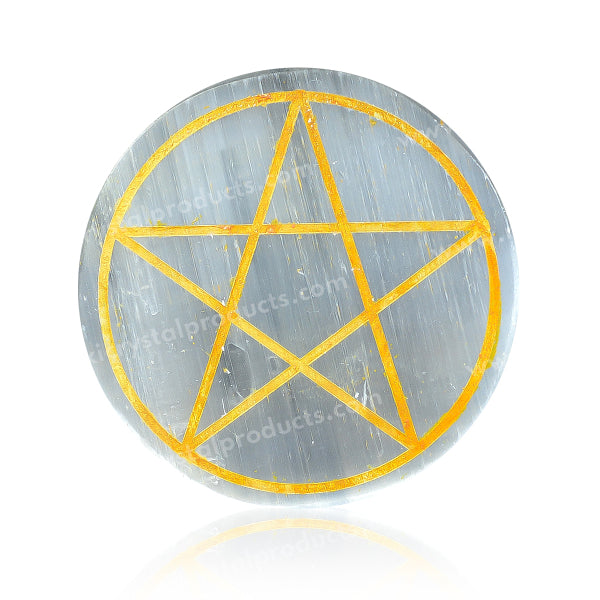 Selenite Star Charging Plate for Reiki Crystal Cleansing Size 7.6 cm (3 inch)
