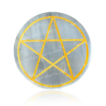 Selenite Star Charging Plate for Reiki Crystal Cleansing Size 7.6 cm (3 inch)