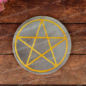 Selenite Star Charging Plate for Reiki Crystal Cleansing Size 7.6 cm (3 inch)