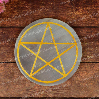 Selenite Star Charging Plate for Reiki Crystal Cleansing Size 7.6 cm (3 inch)