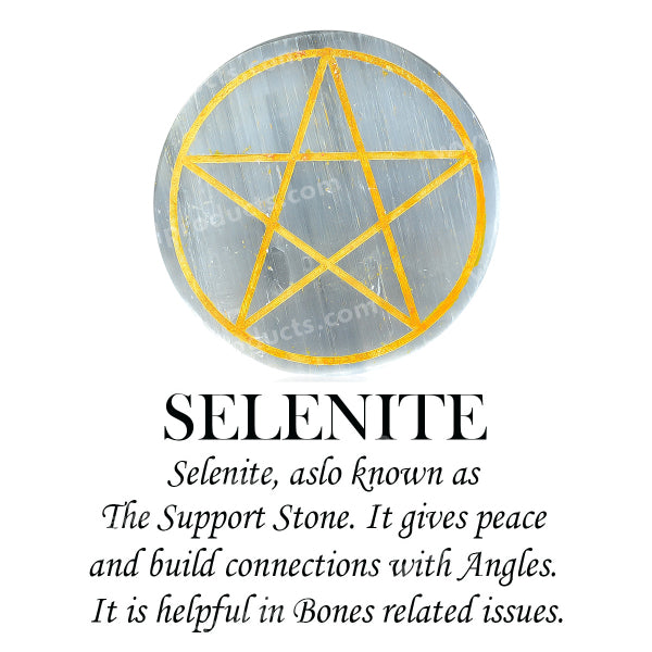 Selenite Star Charging Plate for Reiki Crystal Cleansing Size 7.6 cm (3 inch)