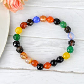 Multi Onyx Crystal Bracelet | Natural Healing Gemstone Bracelet for Strength & Protection