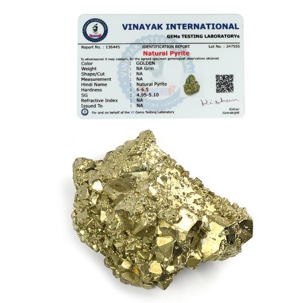 Certified Natural Pyrite Peru Raw Rough for Wealth, Attracts Business Luck