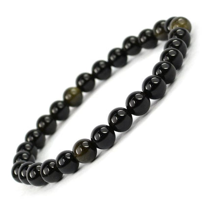 Natural Crystal Stones 6 mm Round Beads Bracelet