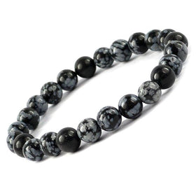 Snowflake Obsidian Crystal Bracelet | Natural Healing Gemstone Bracelet for Balance & Purity