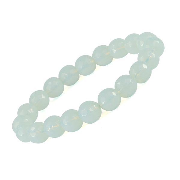 Natural Crystal Stone 10 mm Faceted Bead Bracelet for Unisex