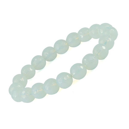 Natural Crystal Stone 10 mm Faceted Bead Bracelet for Unisex