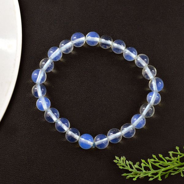 Natural Crystal Stones 8 mm Round Beads Bracelet
