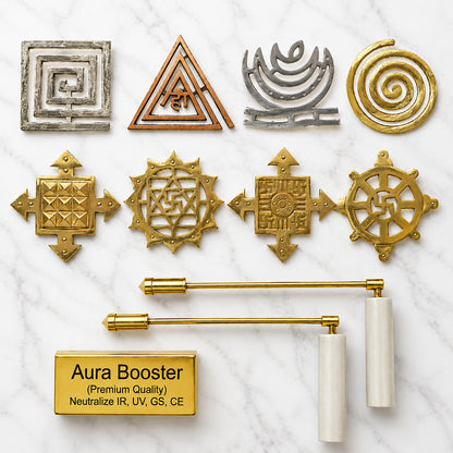 10 Pcs 4 Inch Vastu Tool Combo with Lead, Copper, Aluminium & Brass Helix, Directional Vastu Tools, L Rods and Aura Booster for Home, Office & Commercial Spaces