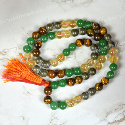 Wealth Combination 10 mm Round Bead Mala energized by Reiki Grand Master