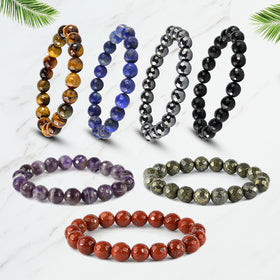 Natural Crystal Stone 10 mm Faceted Bead Bracelet for Unisex