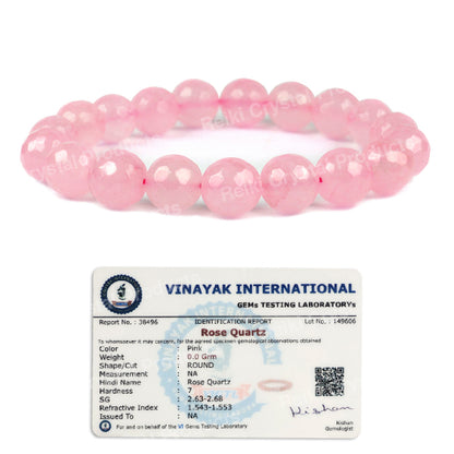 Certified Natural Crystal Stone 10 mm Faceted Bead Bracelet for Unisex