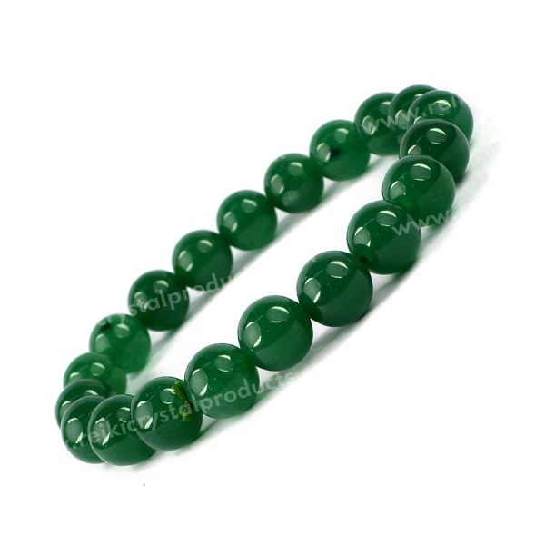 Certified Green Aventurine 10 mm Round Bead Bracelet