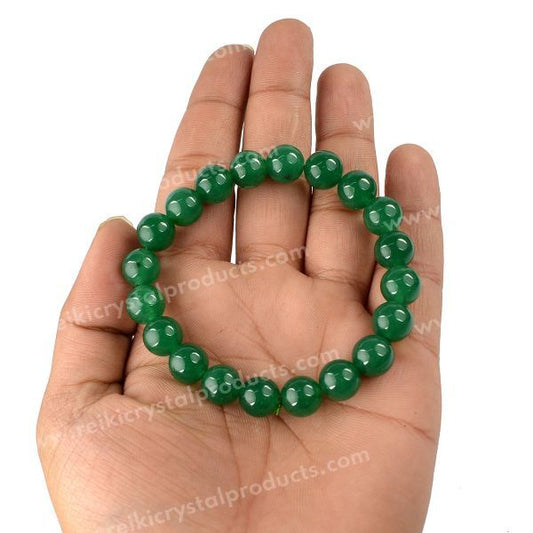 Certified Green Aventurine 10 mm Round Bead Bracelet