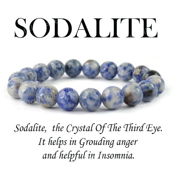Certified Sodalite 10 mm Round Bead Bracelet