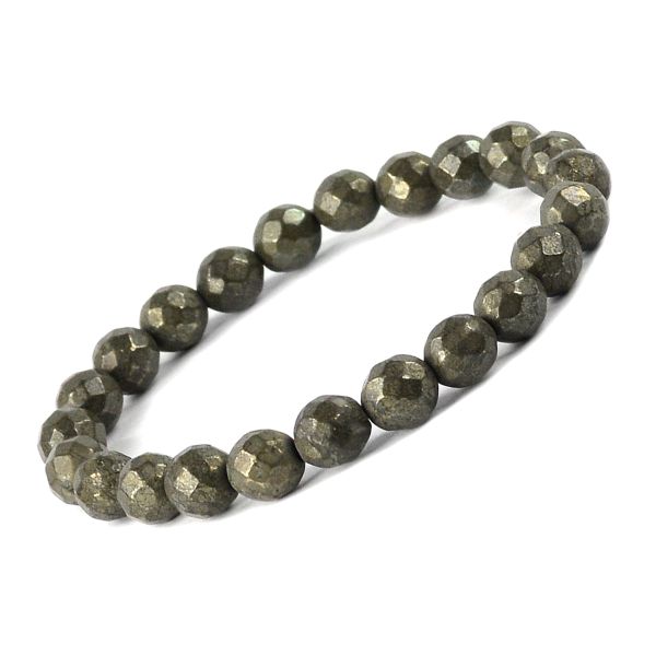 Natural Crystal Stone 8 mm Faceted Bead Bracelet for Unisex