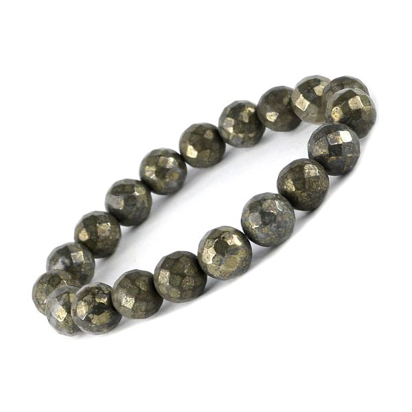 Pyrite 10 mm Faceted Bracelet