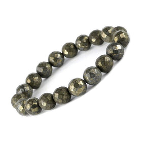 Pyrite 10 mm Faceted Bracelet