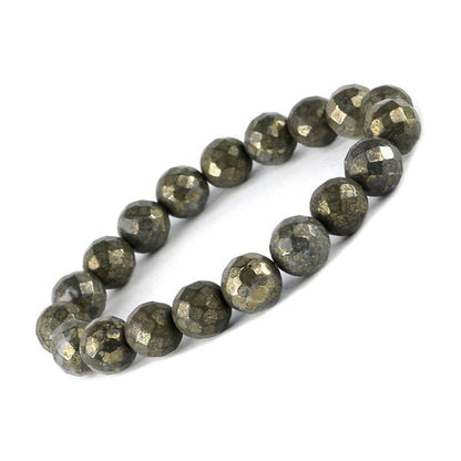 Pyrite 10 mm Faceted Bracelet