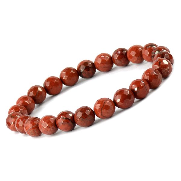 Natural Crystal Stone 8 mm Faceted Bead Bracelet for Unisex