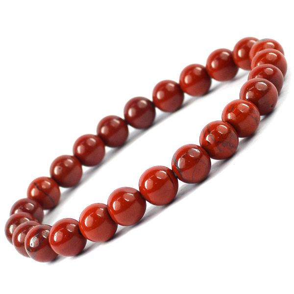 Red Jasper 8 mm Round Bead Bracelet