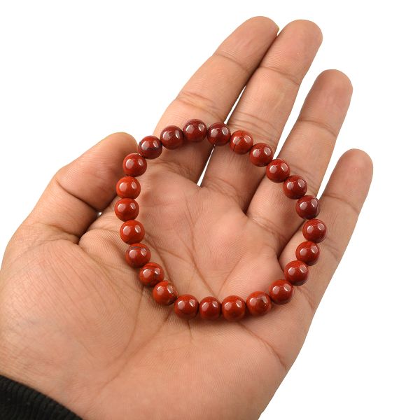 Red Jasper 8 mm Round Bead Bracelet
