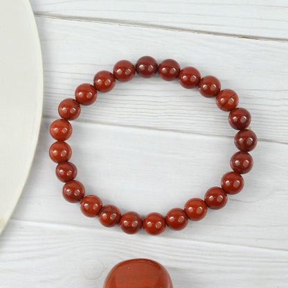 Red Jasper 8 mm Round Bead Bracelet