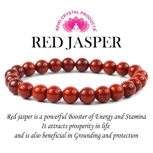 Red Jasper 8 mm Round Bead Bracelet