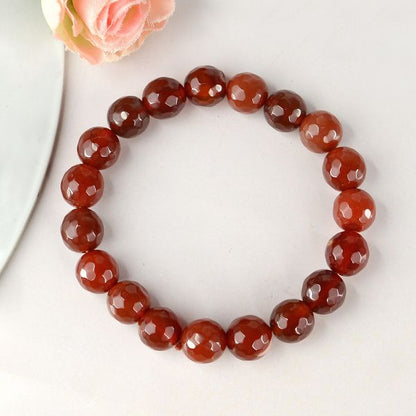 Natural Crystal Stone 12 mm Faceted Beads Bracelet