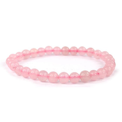 Natural Crystal Stones 6 mm Round Beads Bracelet