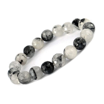 Natural Crystal Stone 10 mm Faceted Bead Bracelet for Unisex