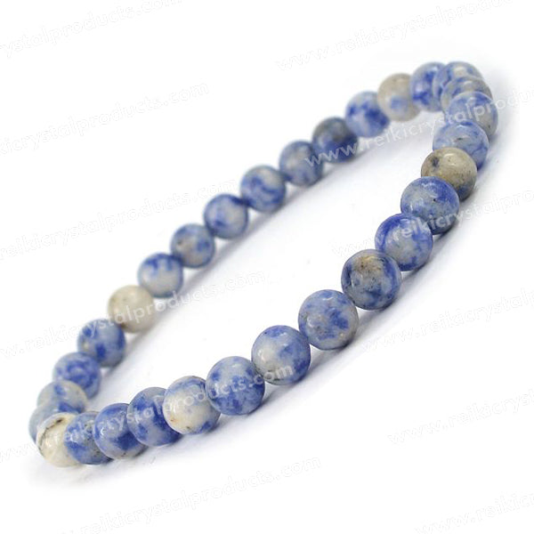 Natural Crystal Stones 6 mm Round Beads Bracelet