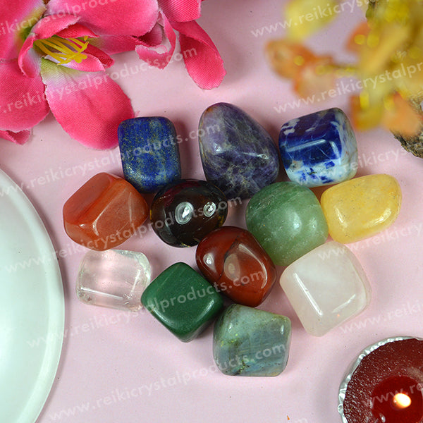 12 Chakra with Smoky Quartz Tumble Stone Kit