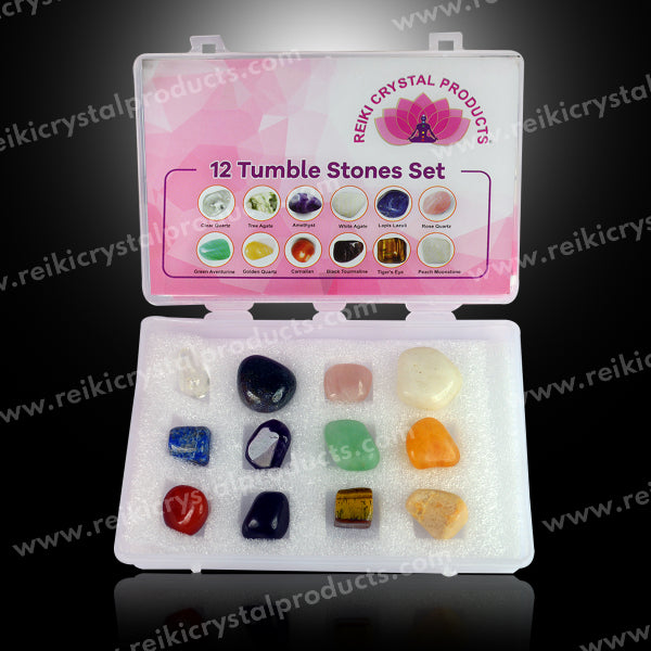 12 Chakra Tiger Eye Tumble Stone Kit
