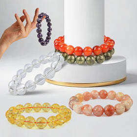 Natural Crystal Stone 12 mm Round Beads Bracelet