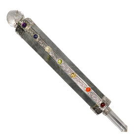 Natural Blue Aventurine Healing Wand with 7 Chakra Stones