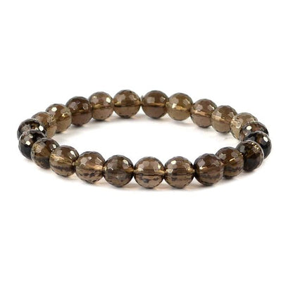 Natural Crystal Stone 8 mm Faceted Bead Bracelet for Unisex