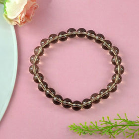 Smoky Quartz Crystal Bracelet | Natural Healing Gemstone Bracelet for Grounding & Detox