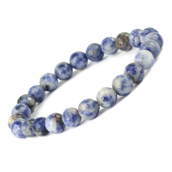 Natural Crystal Stone 8 mm Faceted Bead Bracelet for Unisex