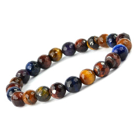 Multi Tiger Eye Faceted Crystal Bracelet | Natural Healing Gemstone Bracelet for Strength & Clarity
