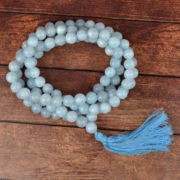 Natural Crystal Stone 8 mm 108 Round Beads Mala for Unisex
