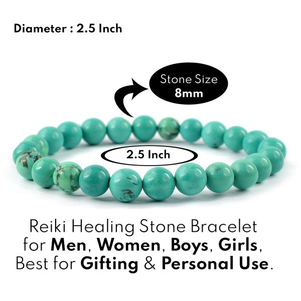 Tourquise Green 8 mm Round Synthetic Bead Bracelet