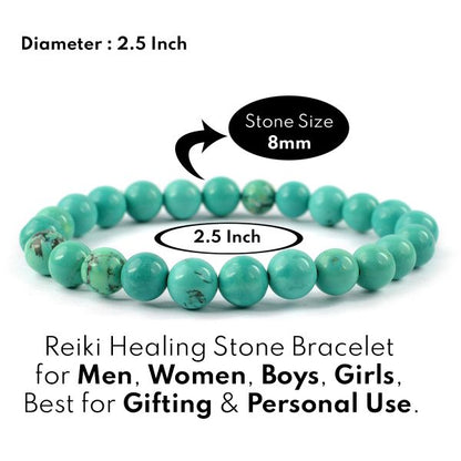 Tourquise Green 8 mm Round Synthetic Bead Bracelet