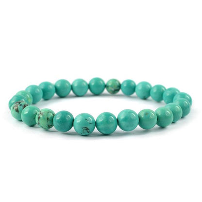 Tourquise Green 8 mm Round Synthetic Bead Bracelet