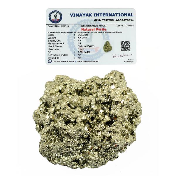 Certified Natural Pyrite Peru Raw Rough for Wealth, Attracts Business Luck
