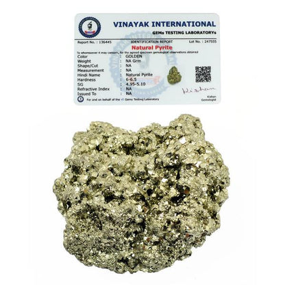 Certified Natural Pyrite Peru Raw Rough for Wealth, Attracts Business Luck