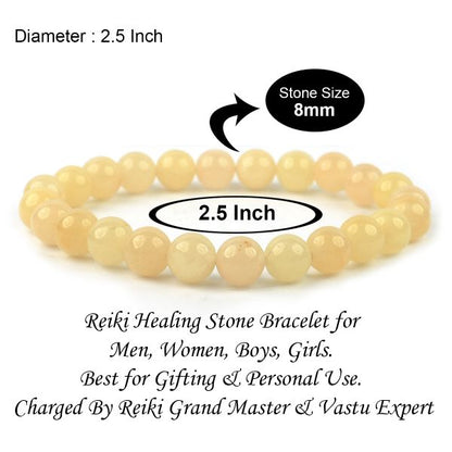 Yellow Aventurine 8 mm Smooth Round Beads Bracelet Close View