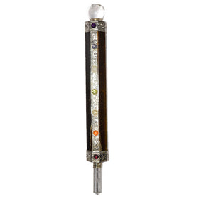 Tiger Eye Healing Wand with 7 Chakra Stones