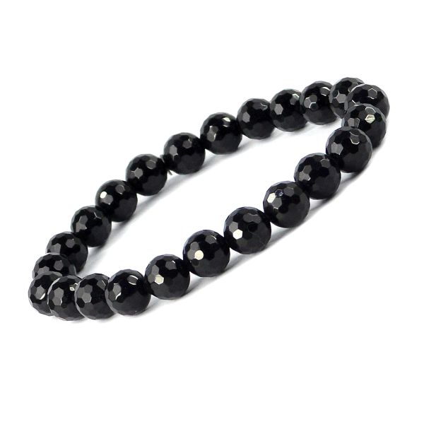 Natural Crystal Stone 8 mm Faceted Bead Bracelet for Unisex