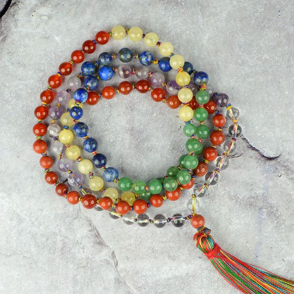 7 Chakra Hematite Crystal Mala
